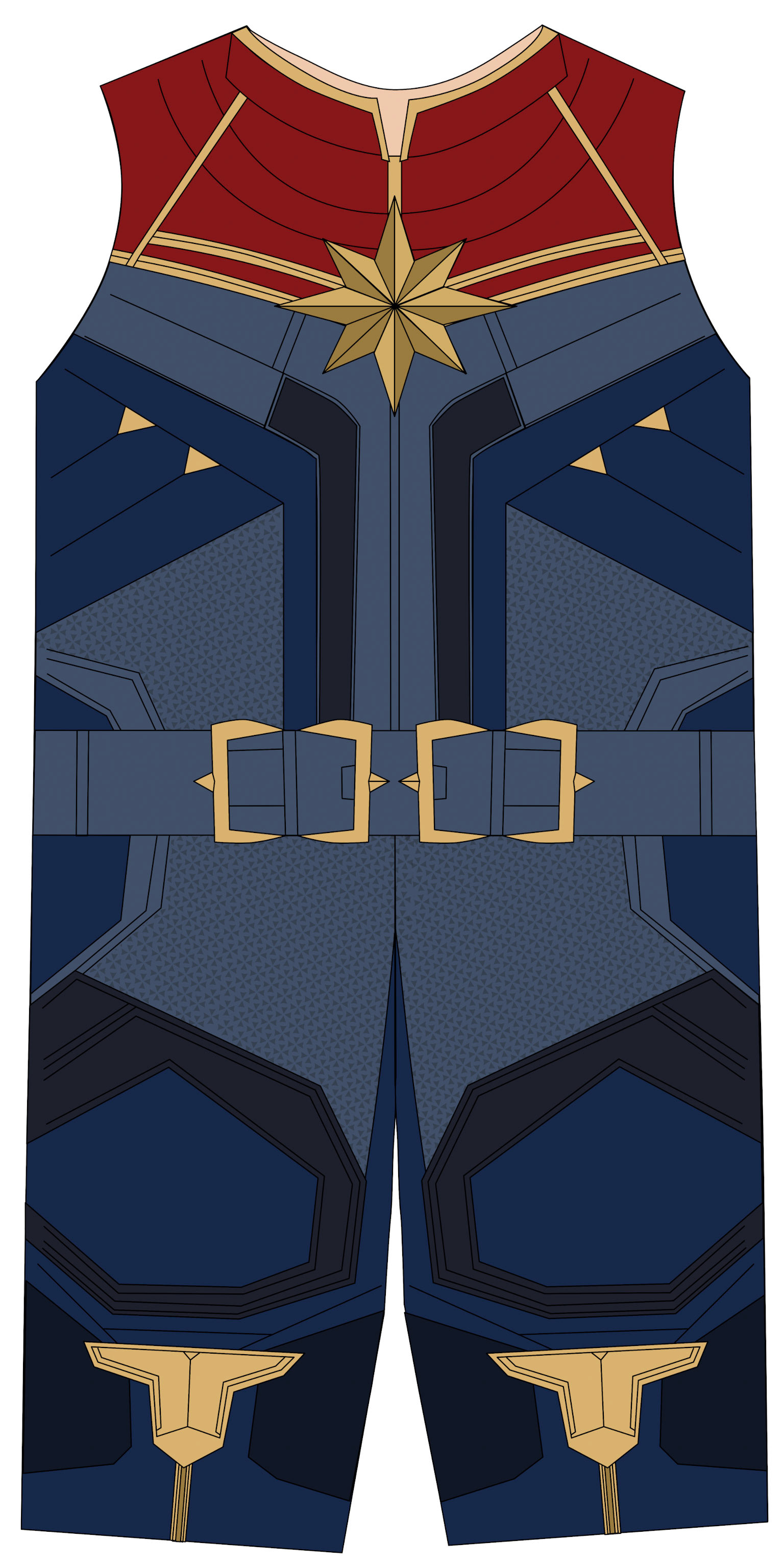 Toddler Costume inspired by the Marvel Cinematic Universe. Drawn in Procreate and completed in Affinity Designer.