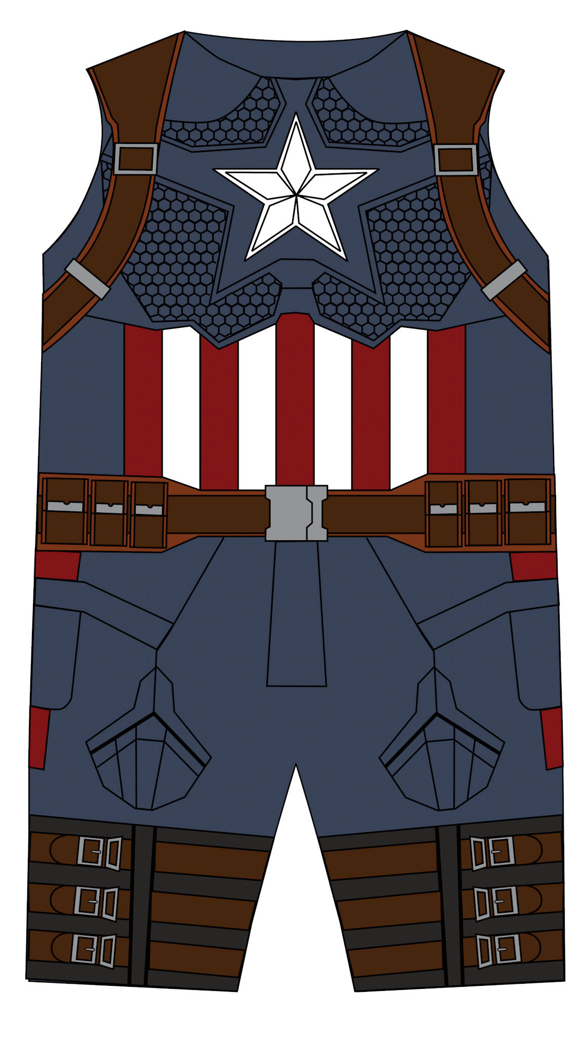 Toddler Costume inspired by the Marvel Cinematic Universe. Drawn in Procreate and completed in Affinity Designer.