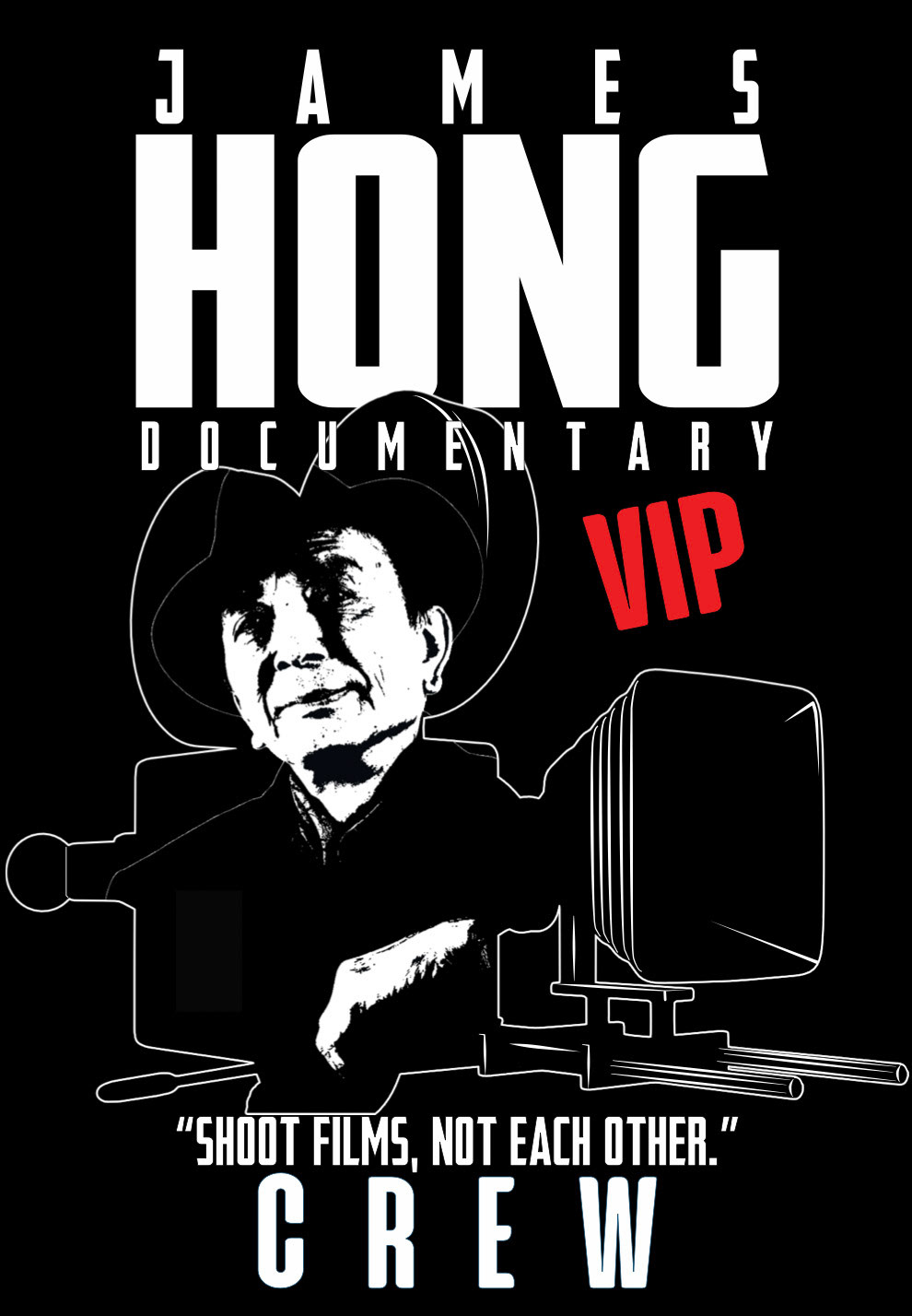 VIP badge created for James Hong and the crew of his documentary for a movie premiere and for the Oscars.  Created in Adobe Photoshop and completed in Adobe Illustrator.