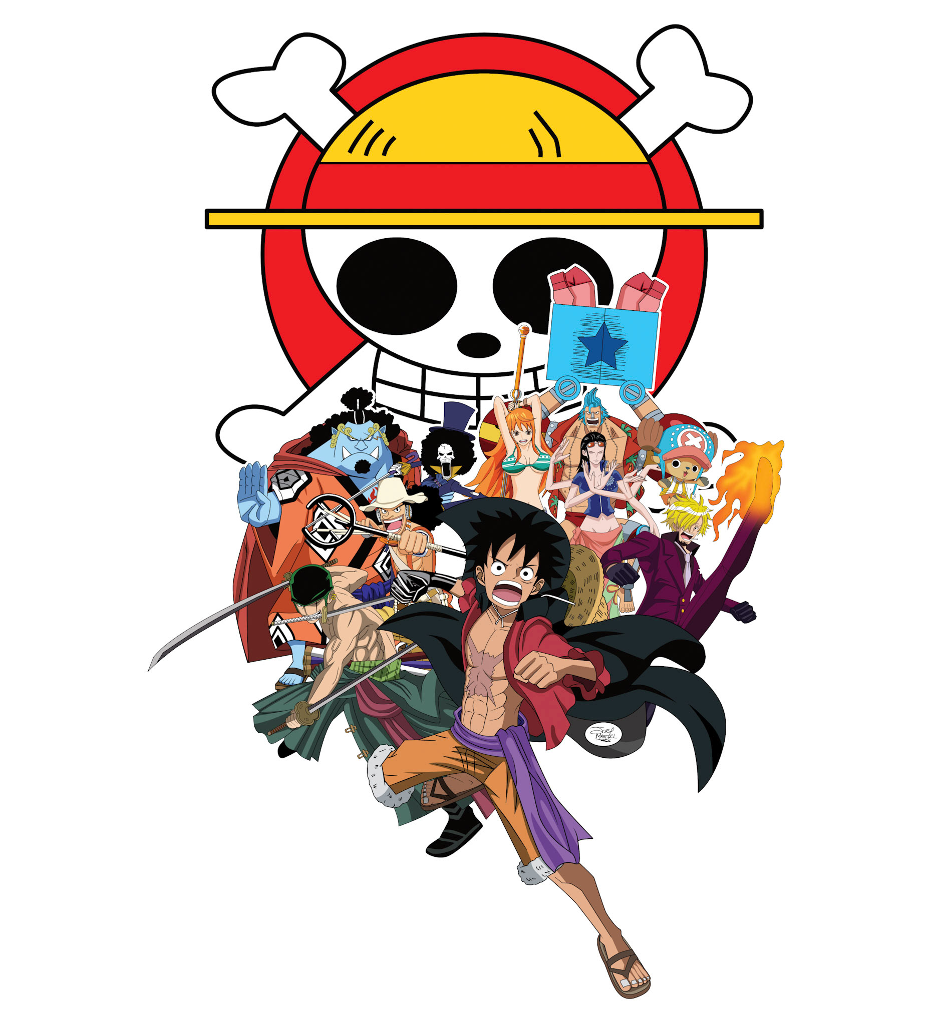 Design inspired by One Piece. Drawn in Procreate and completed in Affinity Designer.