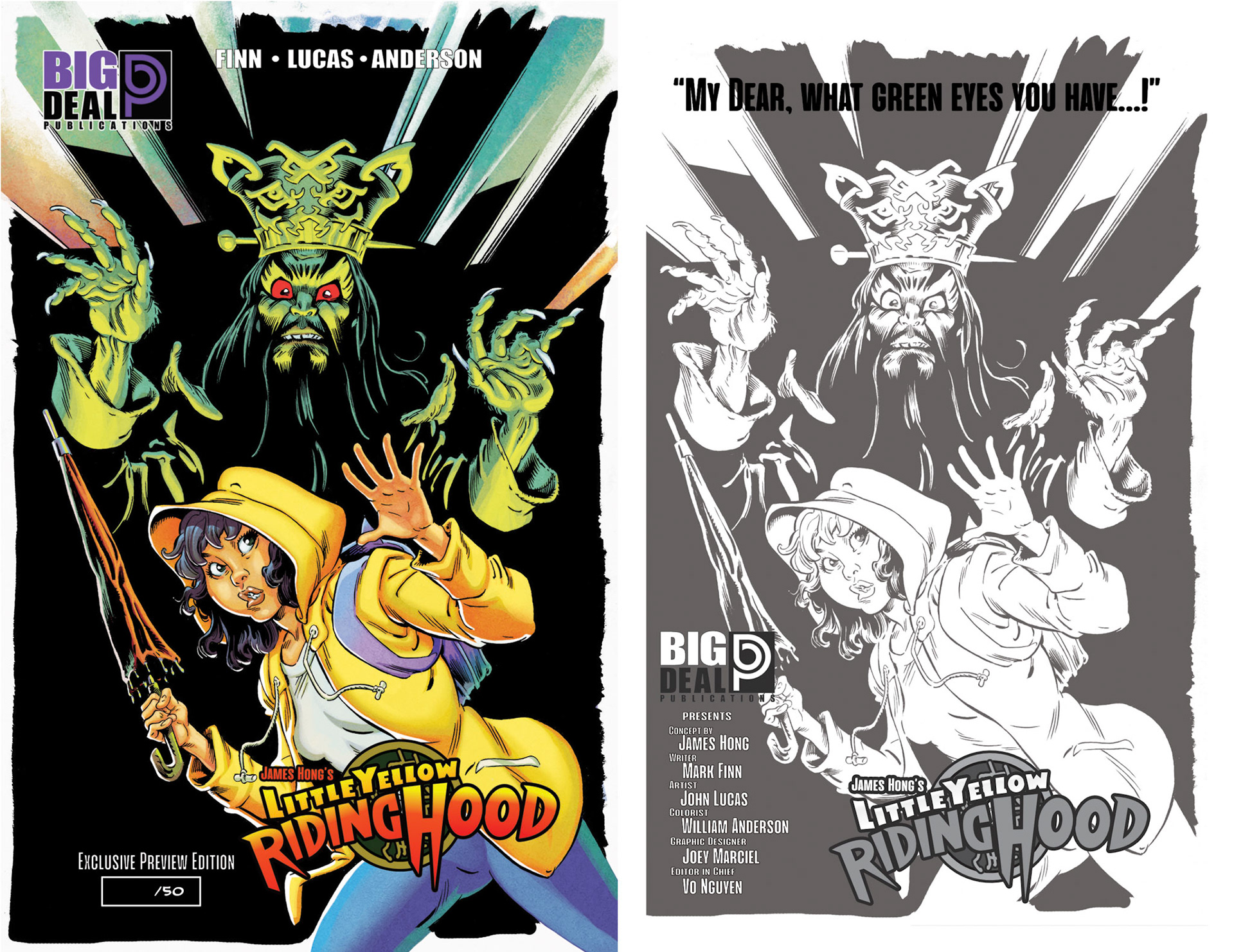 The cover and inside cover of a 5 page ashcan created to promote James Hong’s upcoming comic book.  Layout for the ashcan, logo, and graphic design elements created in Affinity Designer.