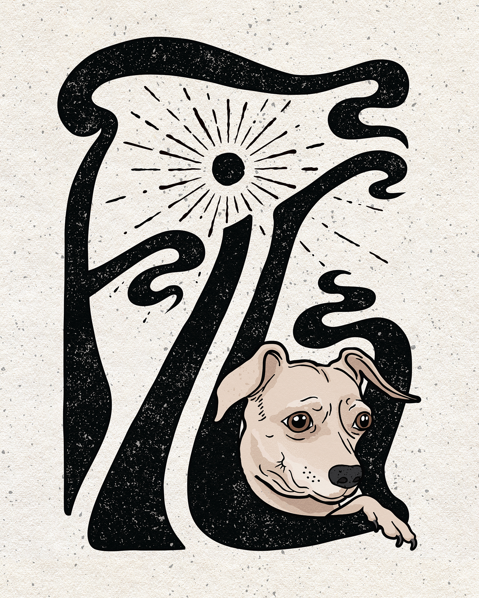 Digital pet portrait and lettering