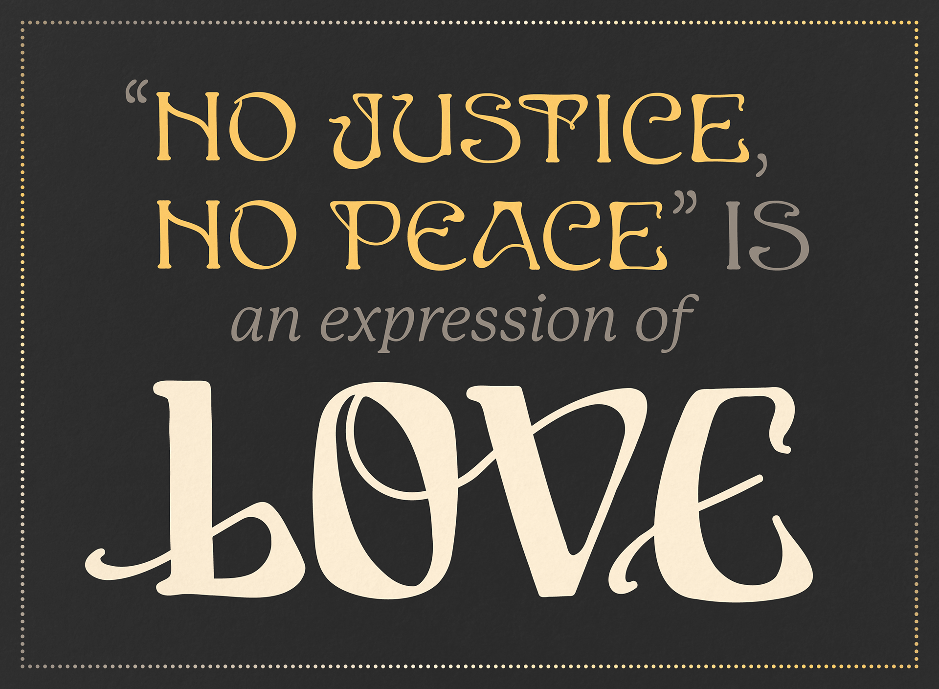Lettering quotes from a speech by Albina Community Trust’s Rukaiyah Adams