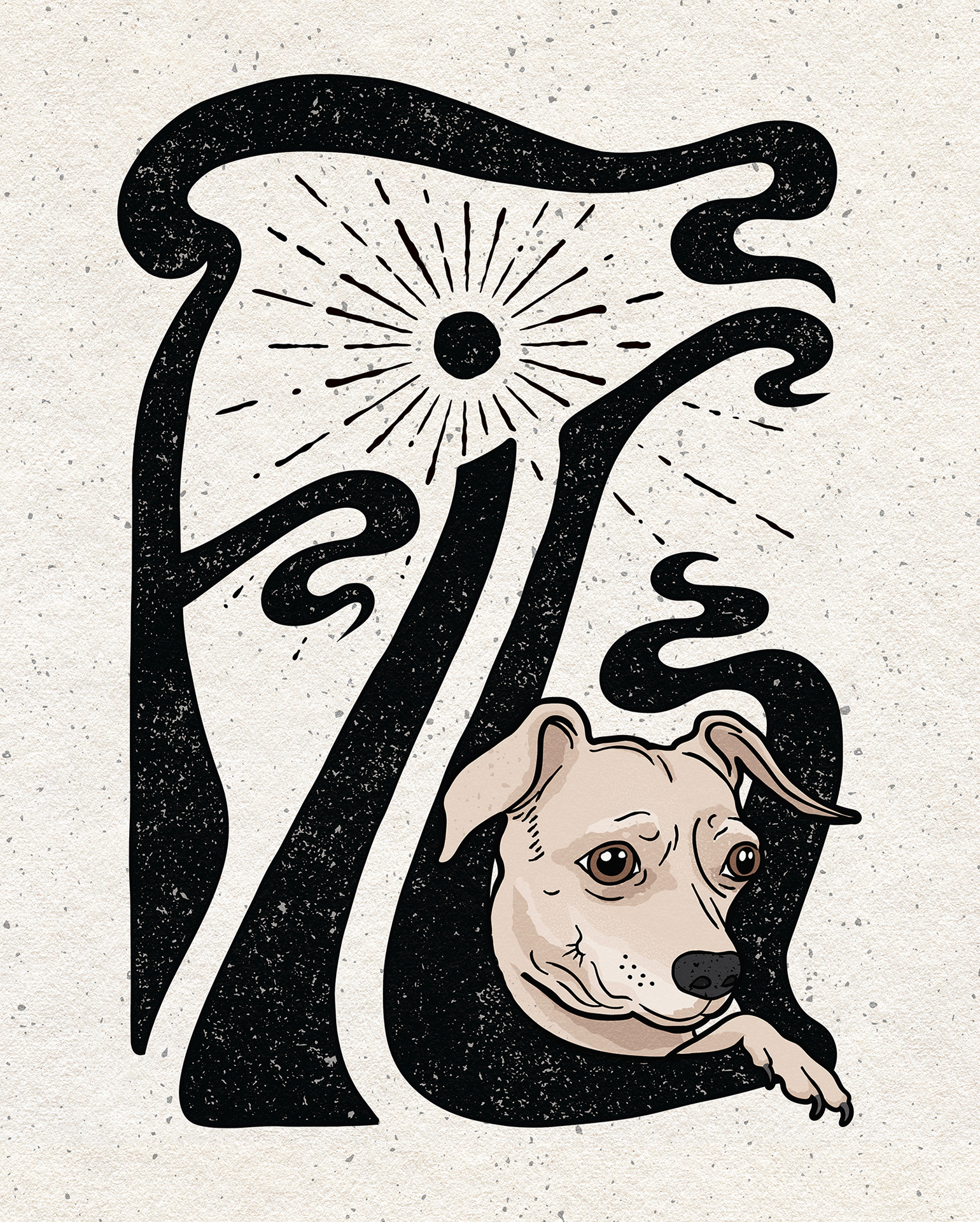 Digital pet portrait and lettering