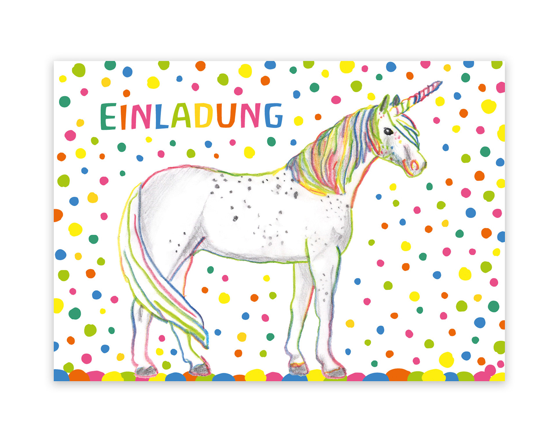Einladung Einhorn-Konfetti