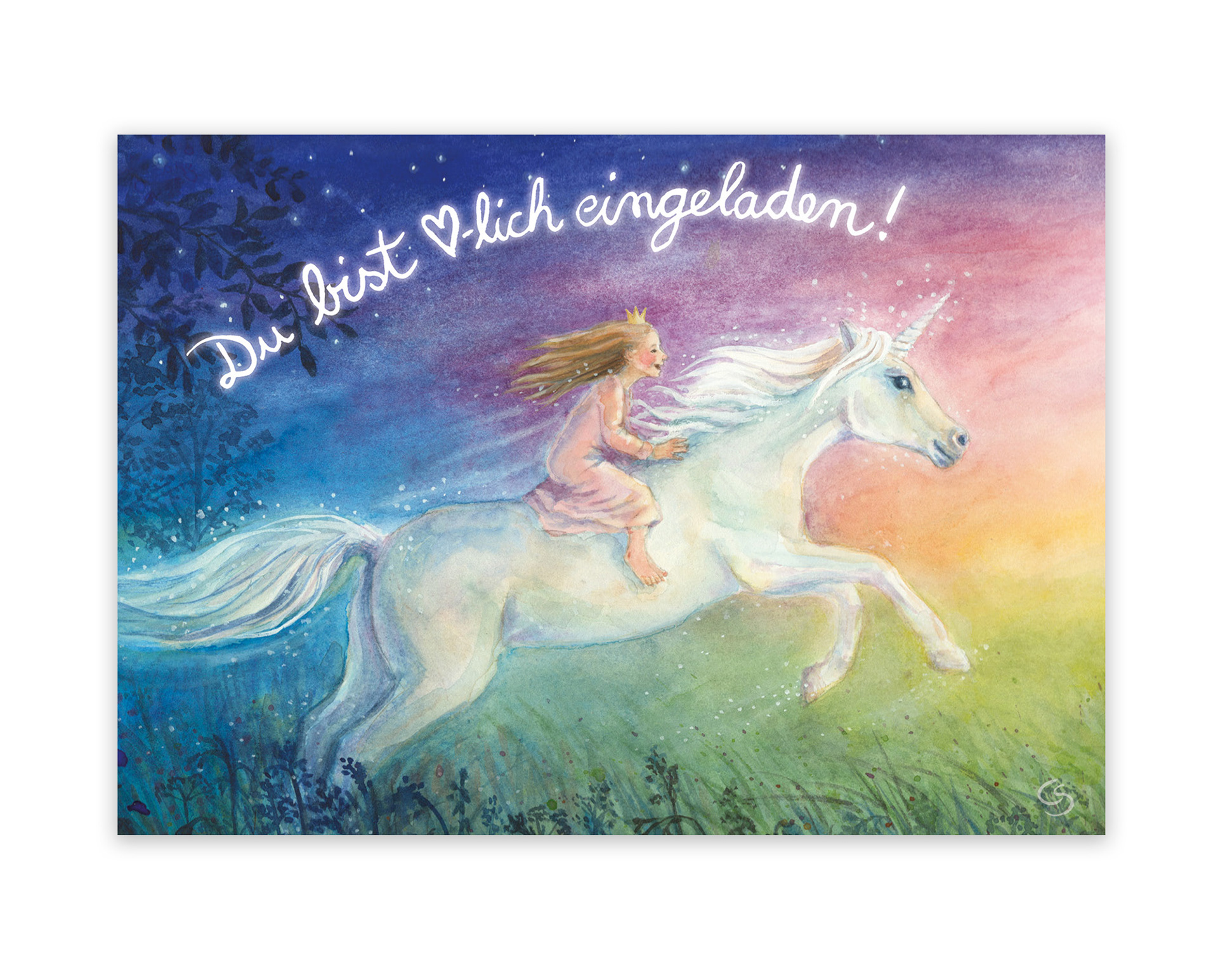 Einladungskarte Einhorn