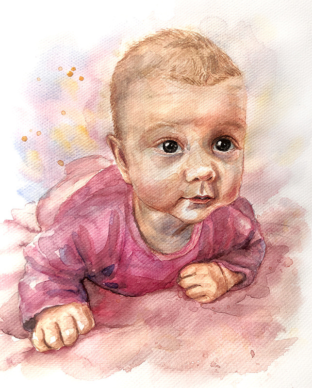 Elisa, Aquarell