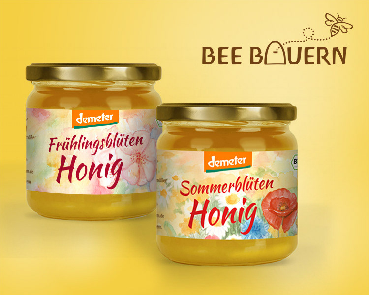 Honigetiketten für Imkerei BEE BAUERN