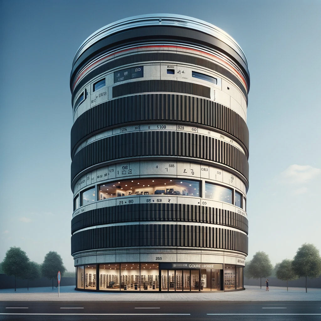 A camera store shaped like a lens V5