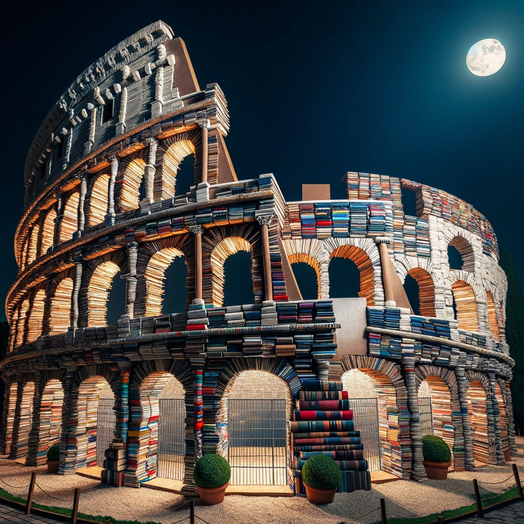 The Roman Colosseum made out of books V2