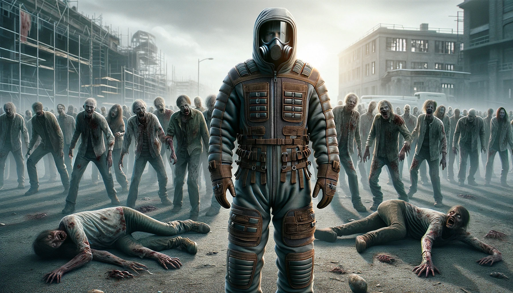 Zombie fiction has yet to realize that coveralls + leather gloves = zombie proof.