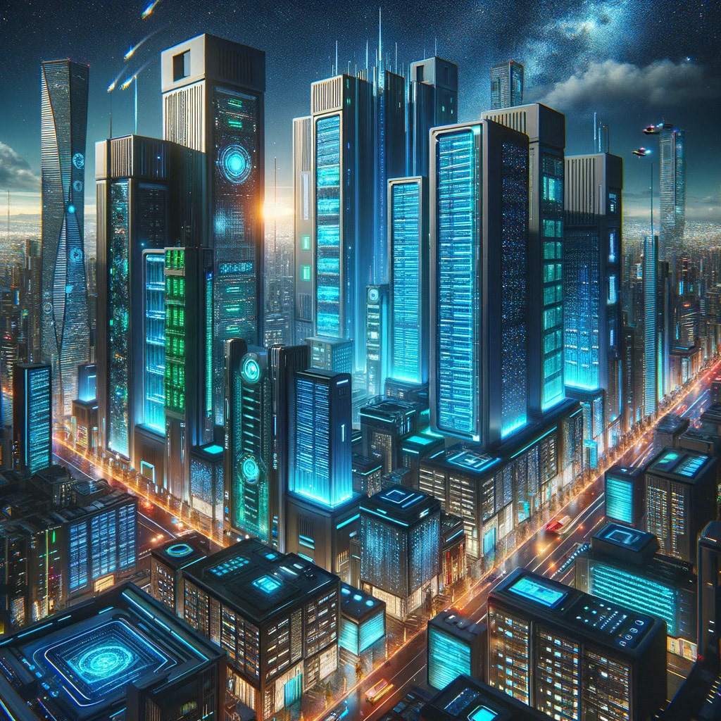 A futuristic server city