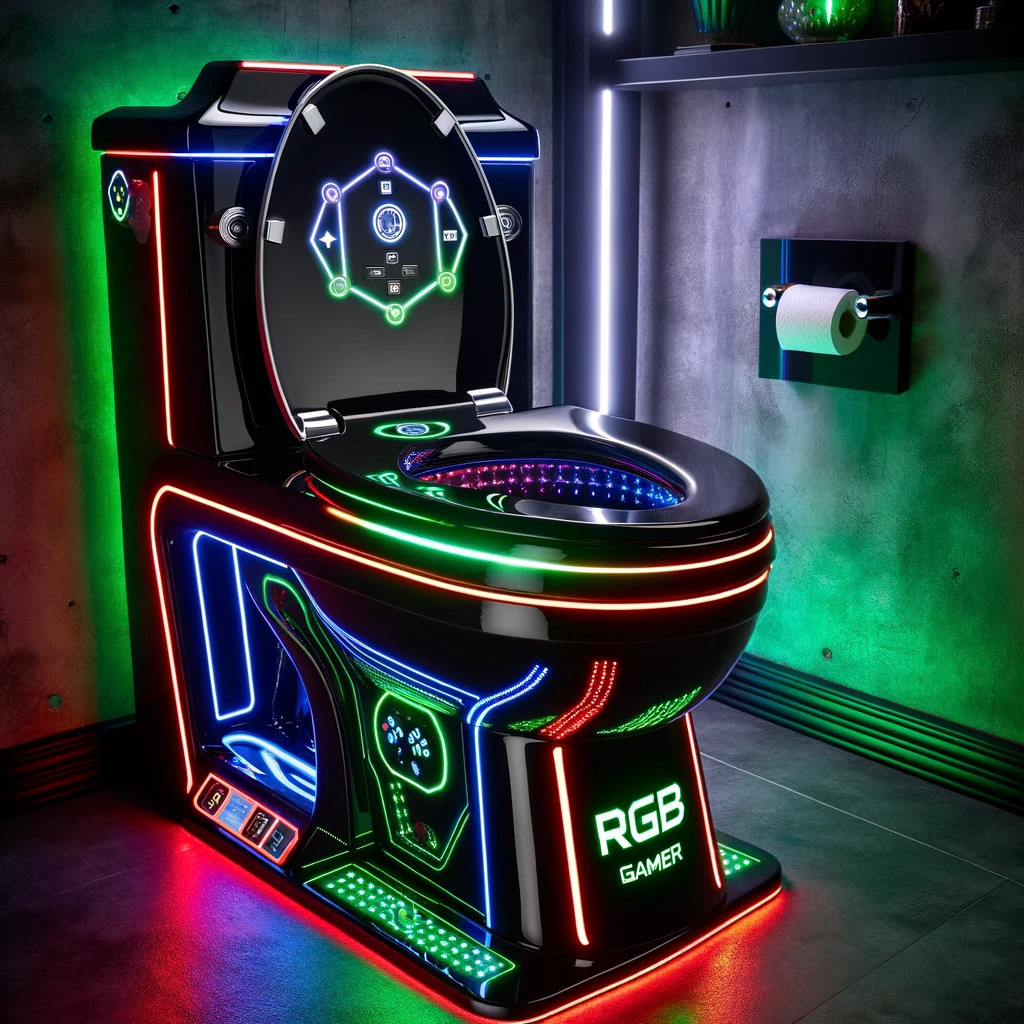 An RGB gamer toilet V2