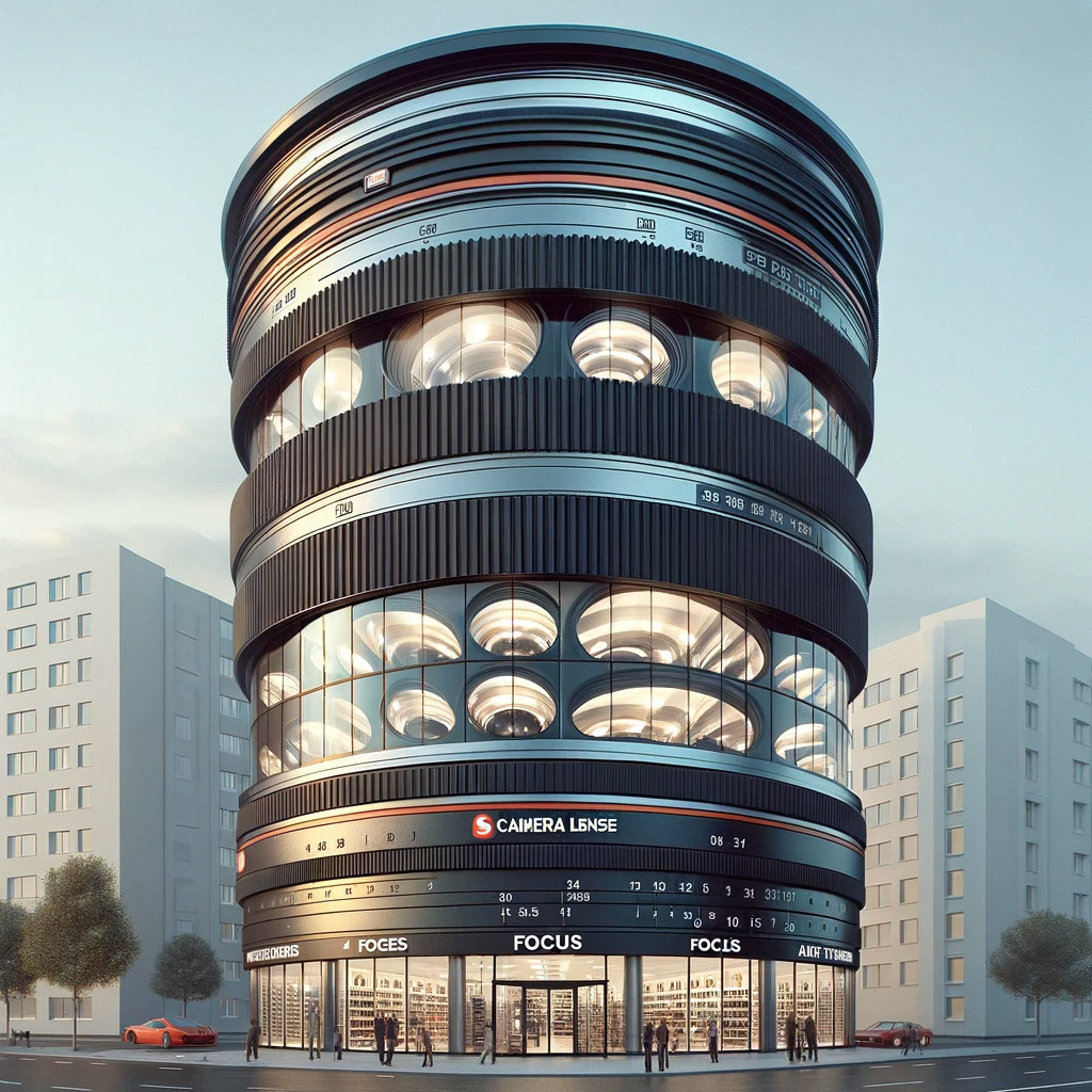 A camera store shaped like a lens V4