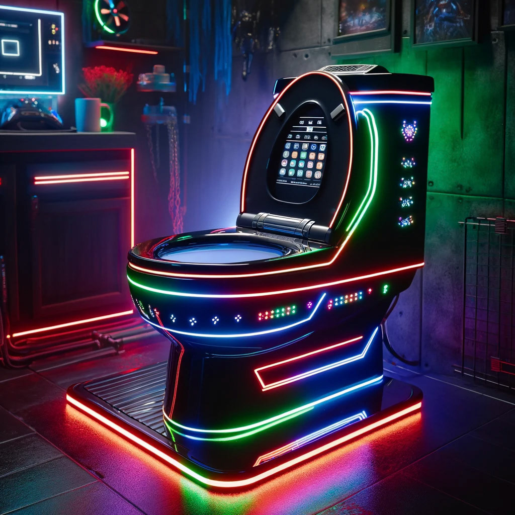 An RGB gamer toilet