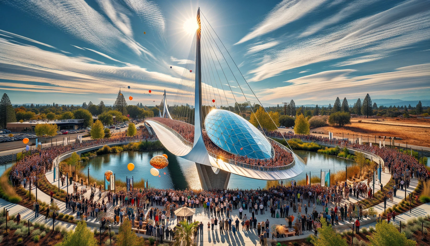The grand opening of the Sundial Bridge in Redding CA.
