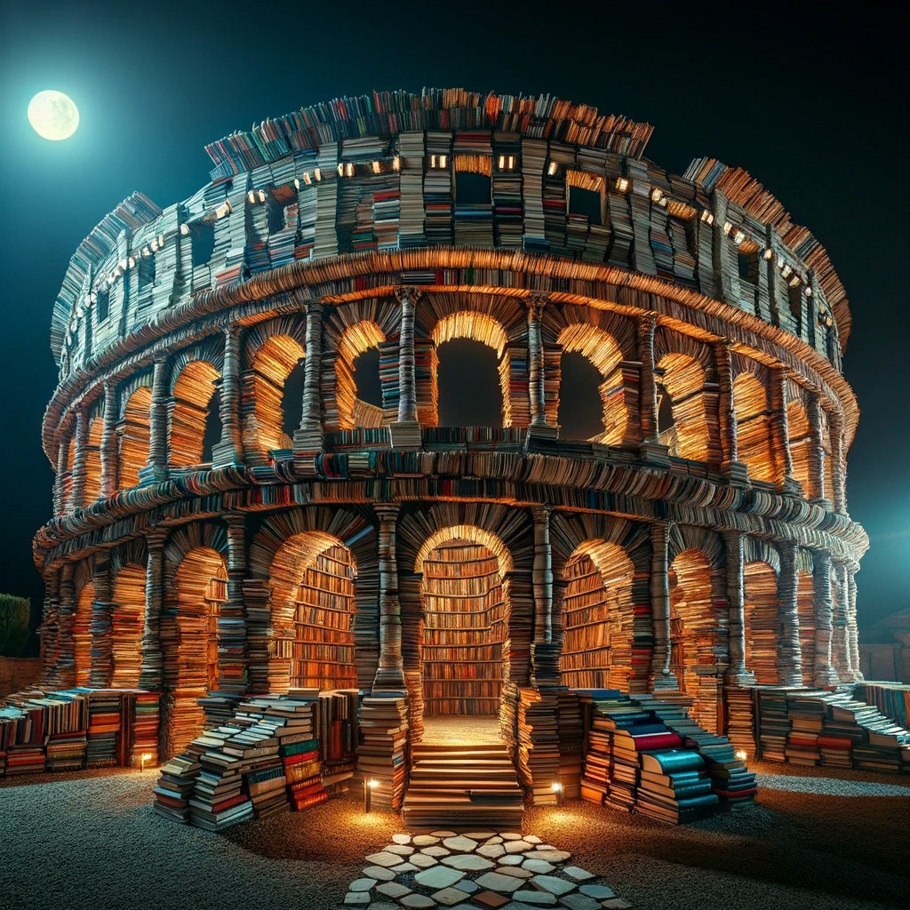 The Roman Colosseum made out of books V3