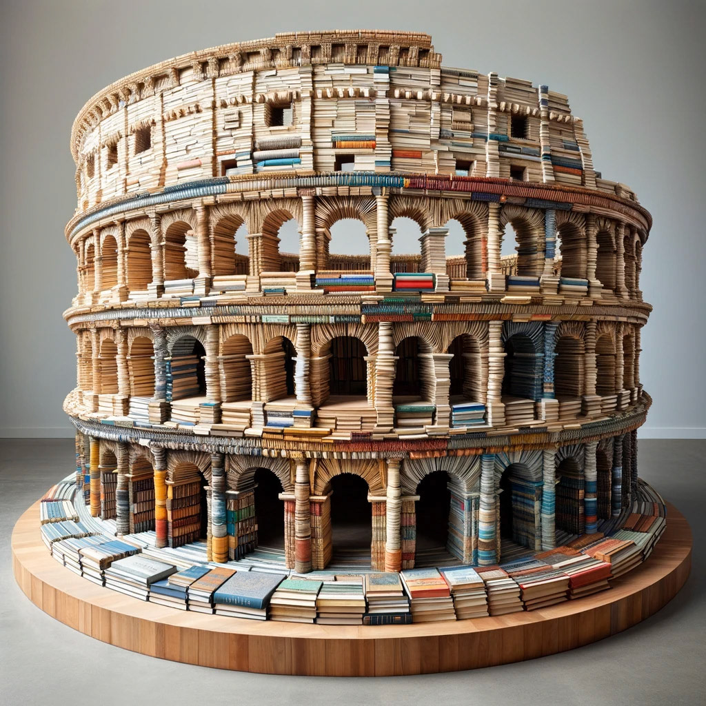 The Roman Colosseum made out of books V4