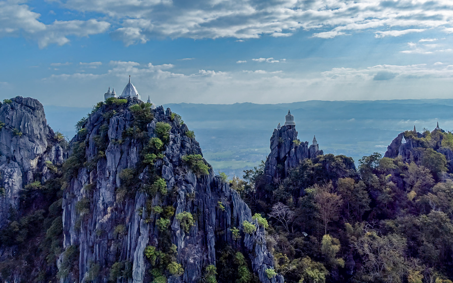 The Floating Pagodas of Wat Chaloem Phra Kiat, Thailand