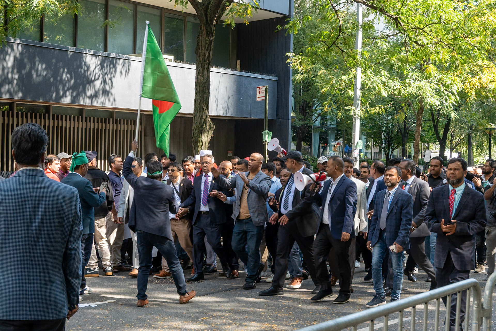Protesters from Bangladesh, criticizing interim leader, Muhammad Yunus over a rise in atrocities against minorities in Bangladesh