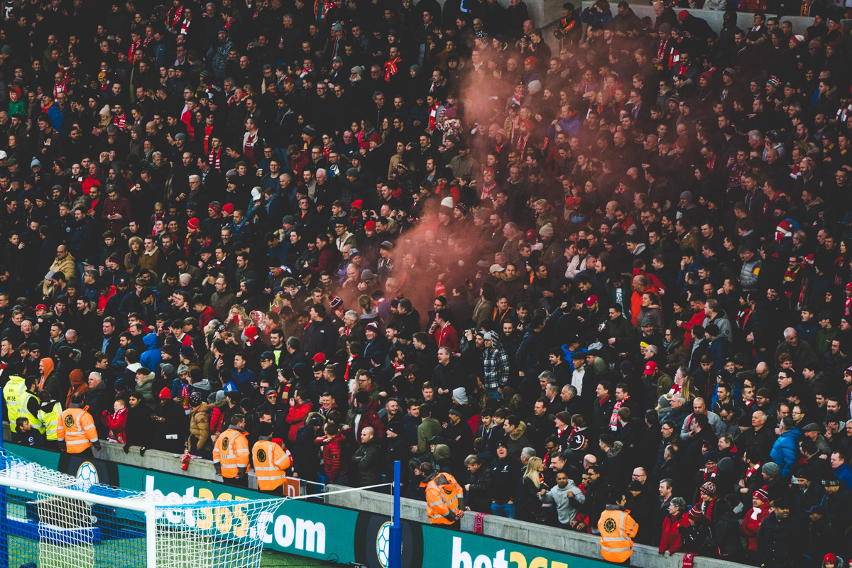 The travelling Kop at The Amex