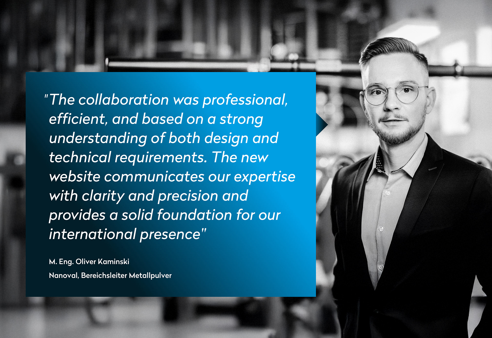 NANOVAL | Brand Refresh & Corporate Website | Testimonial Oliver Kaminski | Mathias Mortag