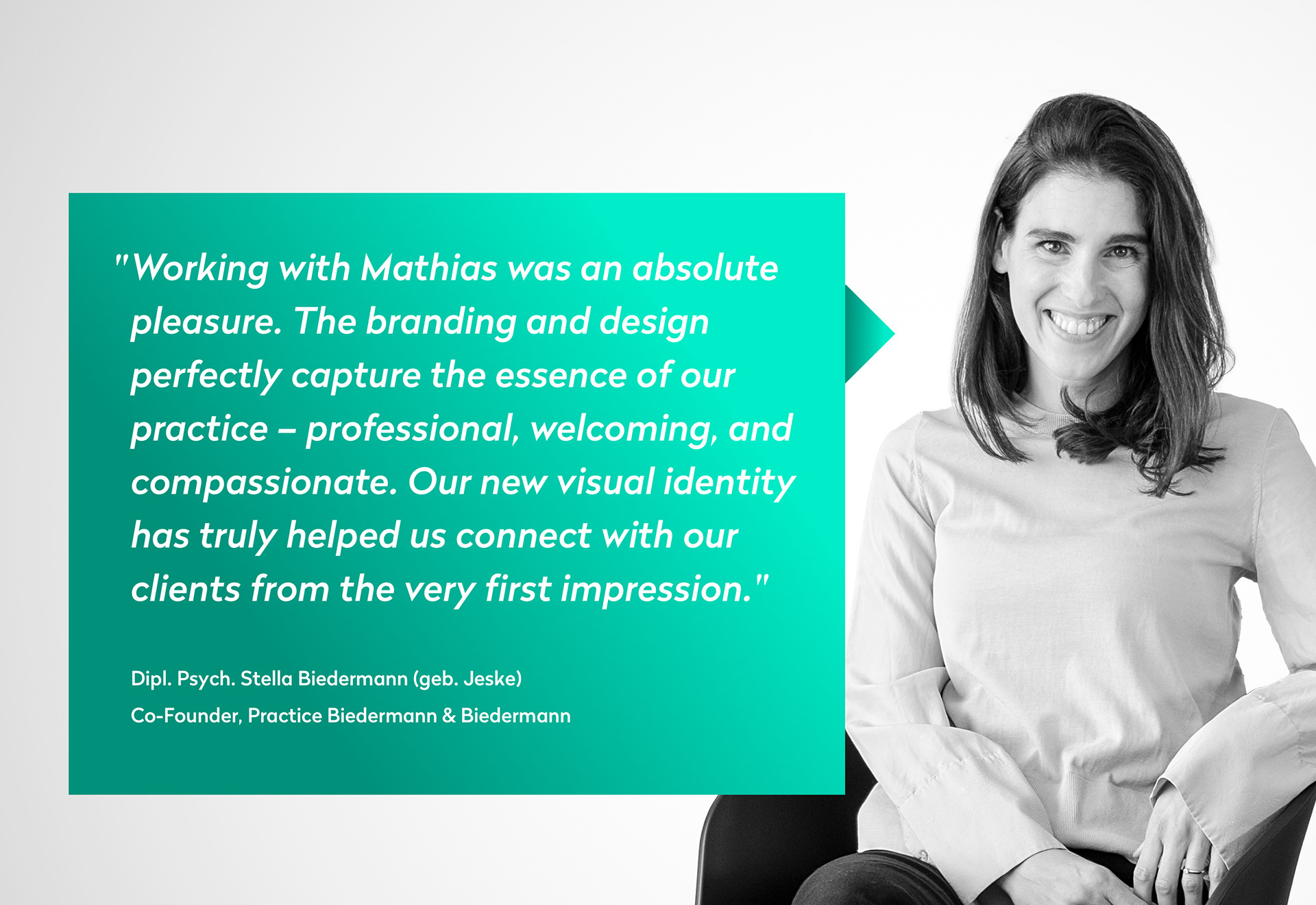 Project Therapiepraxis Biedermann und Biedermann Branding Testimonial Stella Biedermann