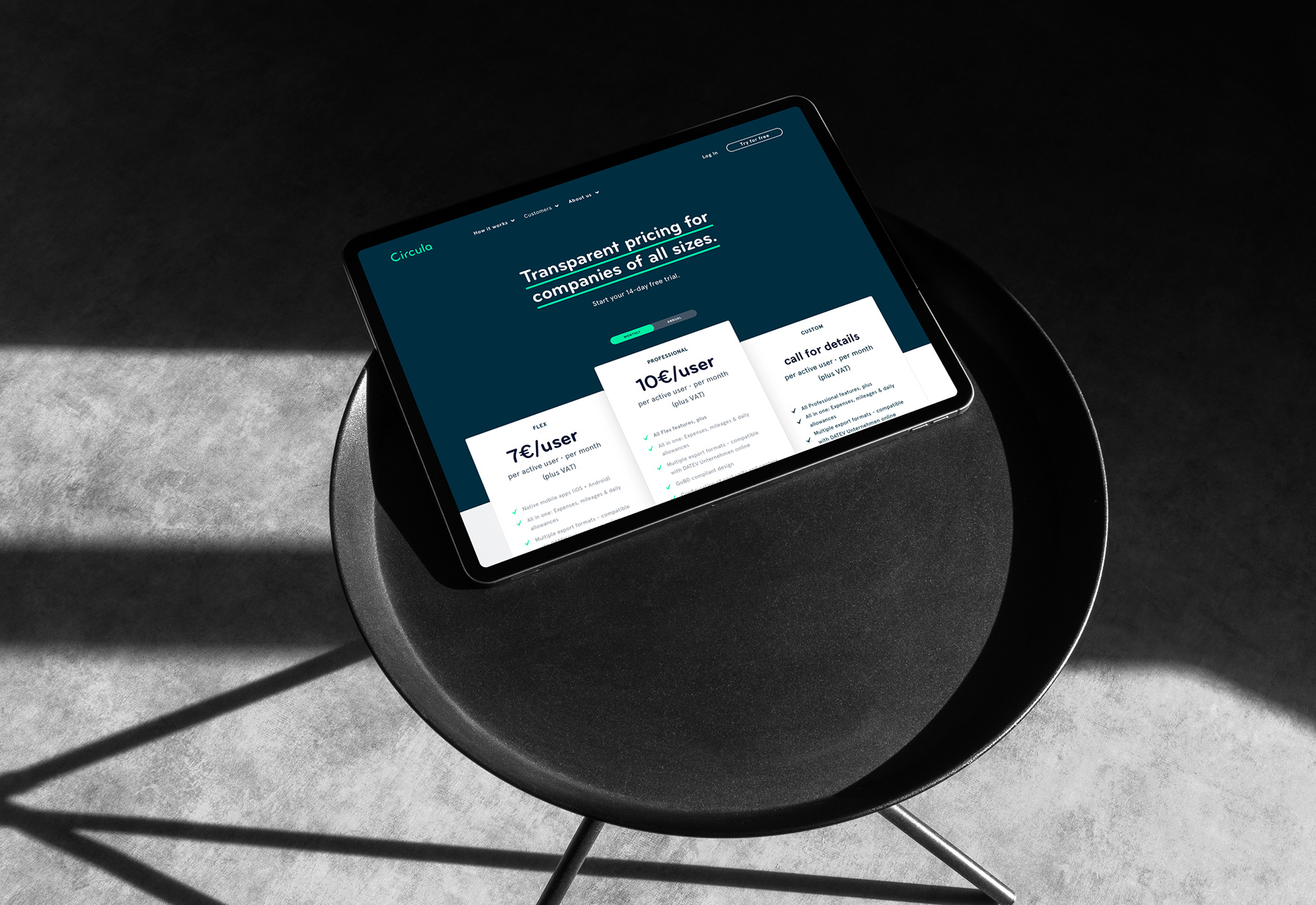 Circula | Branding Refresh, Web Design | 2019 | Pricing Page