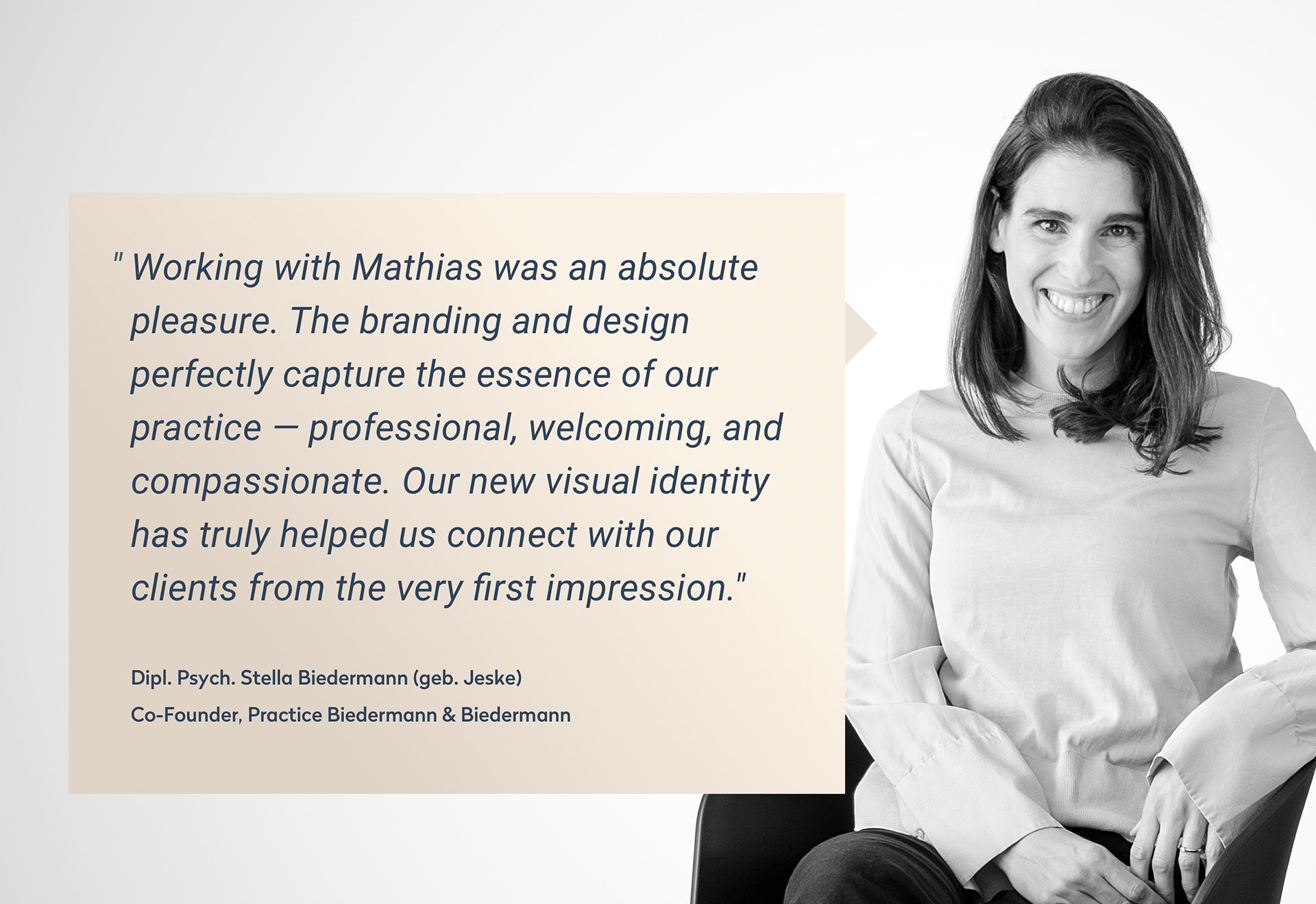 Praxis Biedermann Branding, Web Design, Photography | 2021 | Client Voice