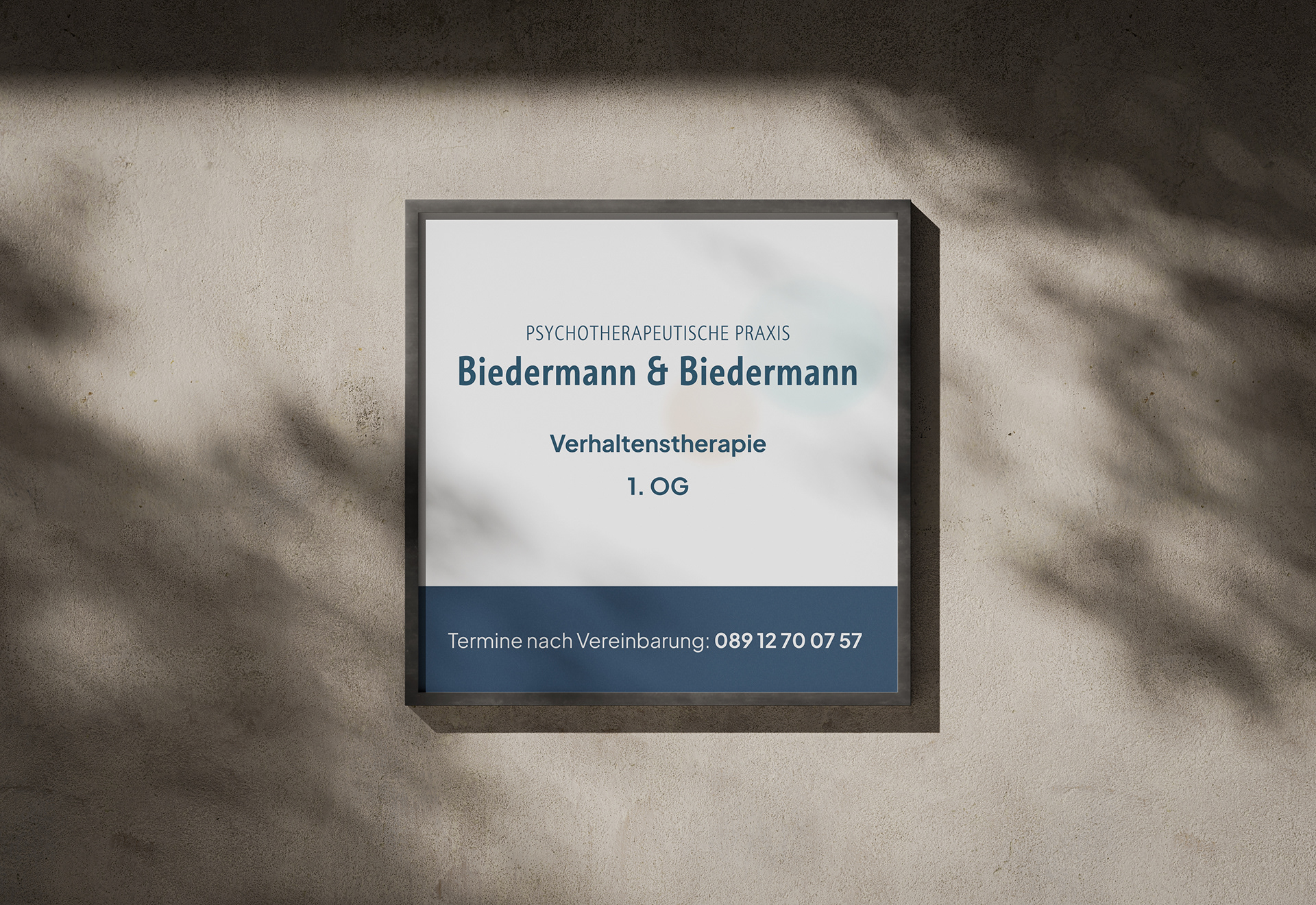Praxis Biedermann Branding, Web Design, Photography | 2021 | Entrance Sign