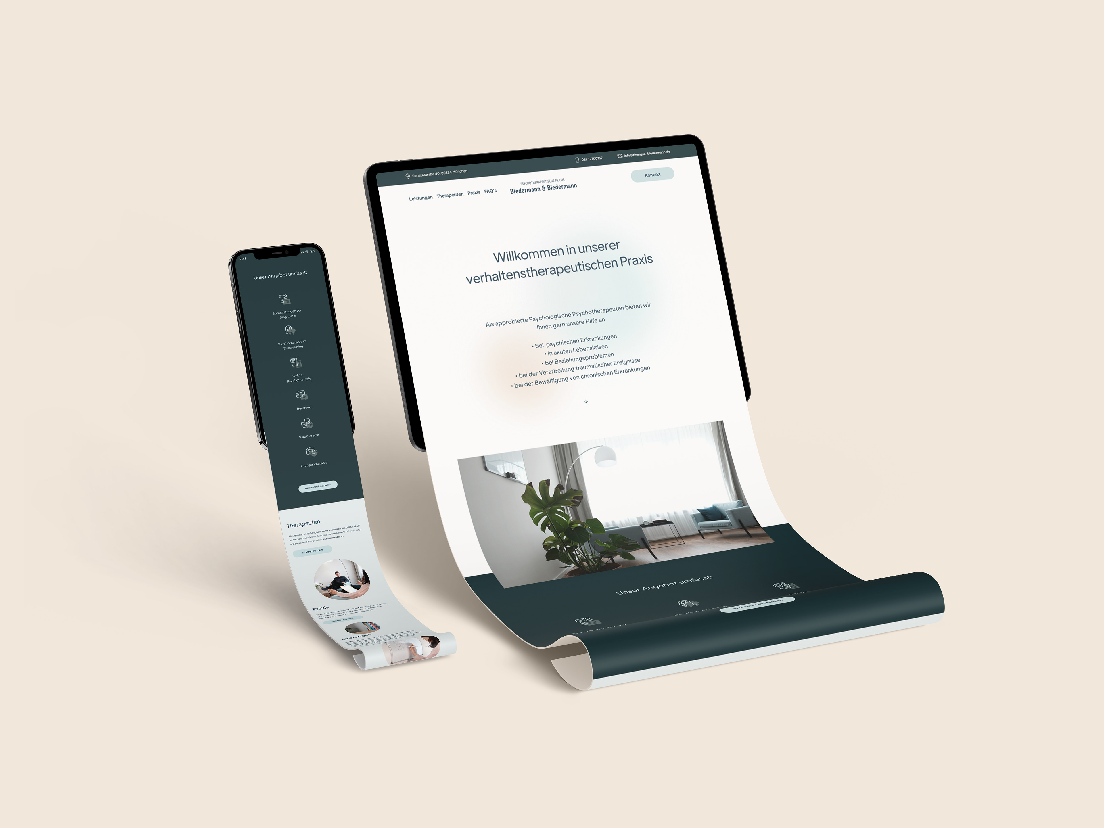 Praxis Biedermann Branding, Web Design, Photography | 2021 | responsive Website