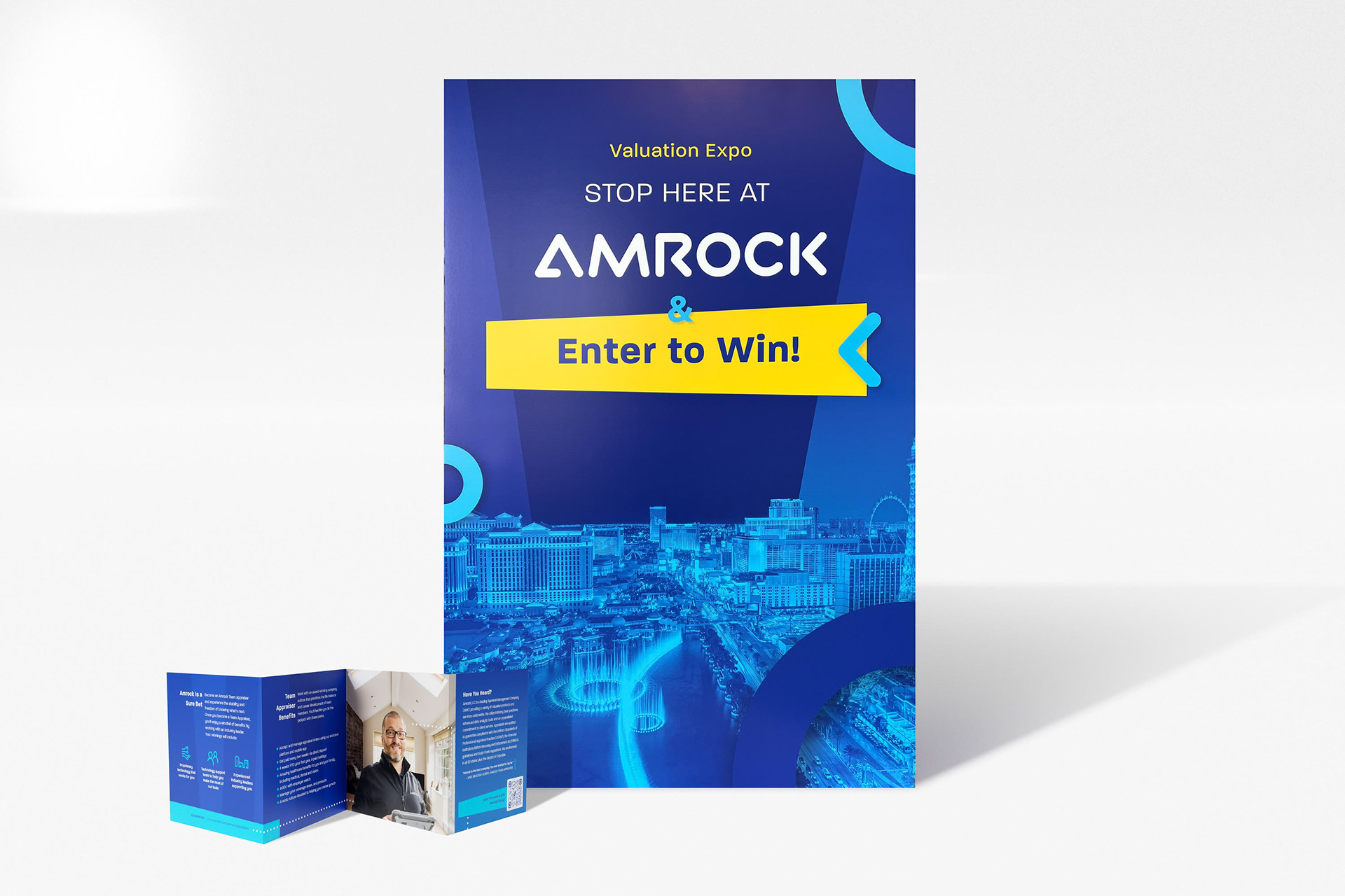 Amrock Valuation Expo Print Materials on grey background
