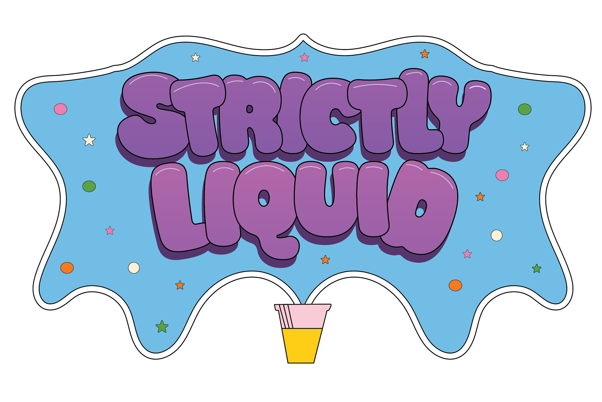 Sticker design to promote Strictly Liquid at Resonate Suwannee 2025