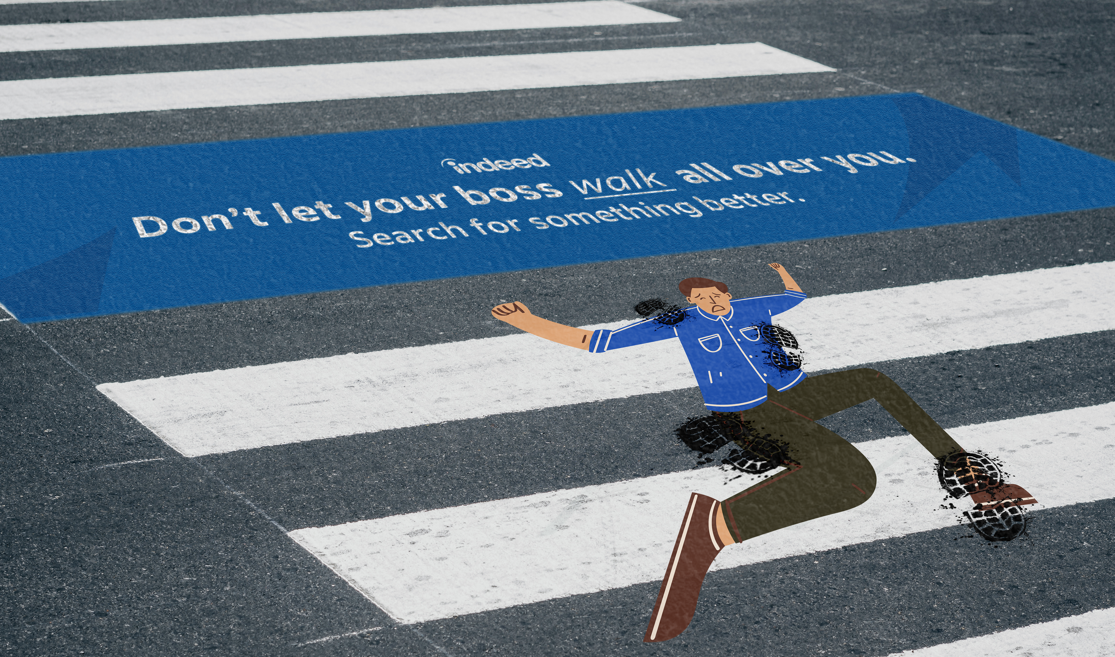 Guerilla Marketing Concept "Don't Let Your Boss Walk All Over You"