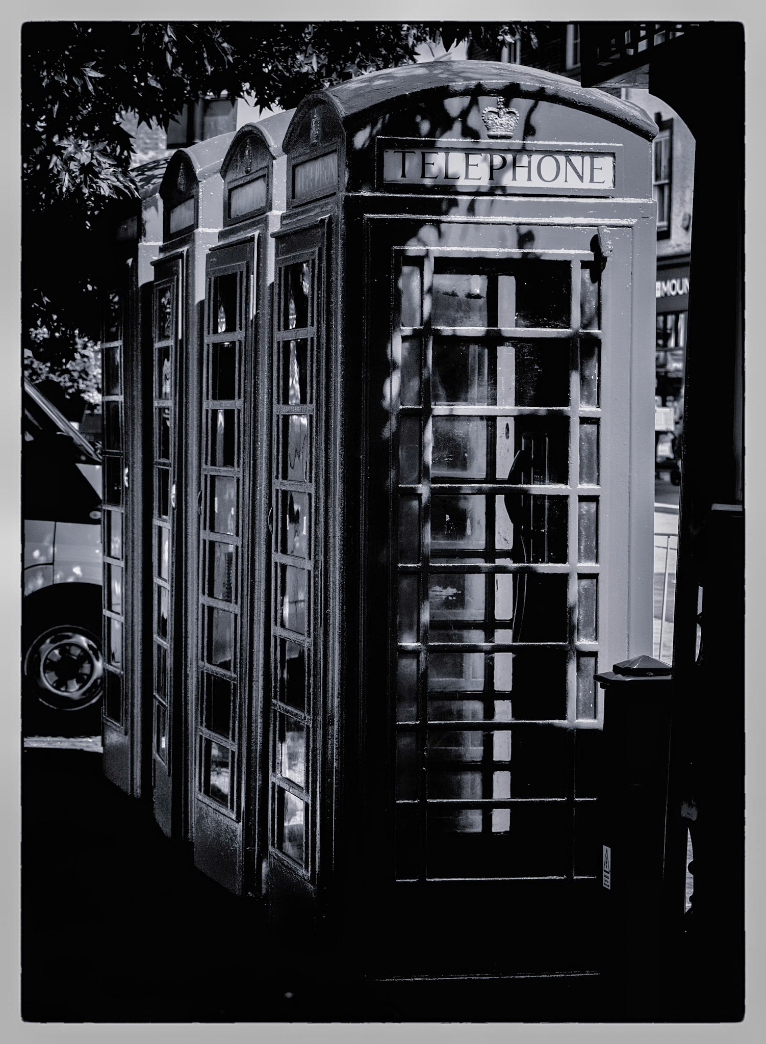 4 Red telephone boxes