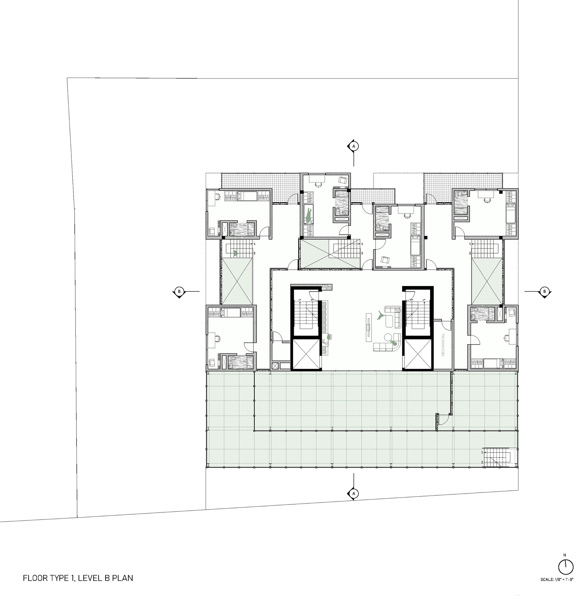 floor type 1 level B plan