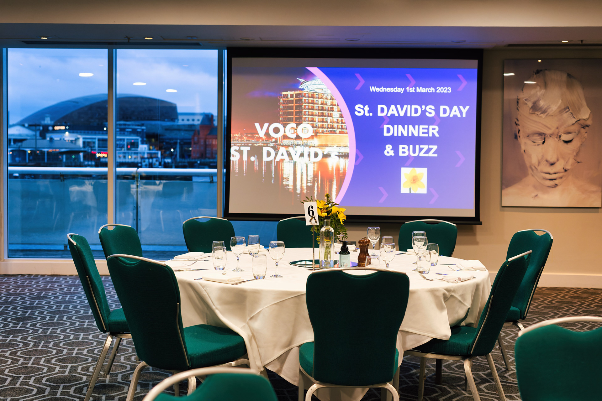 Venue before a corporate event at Voco St David Cardiff