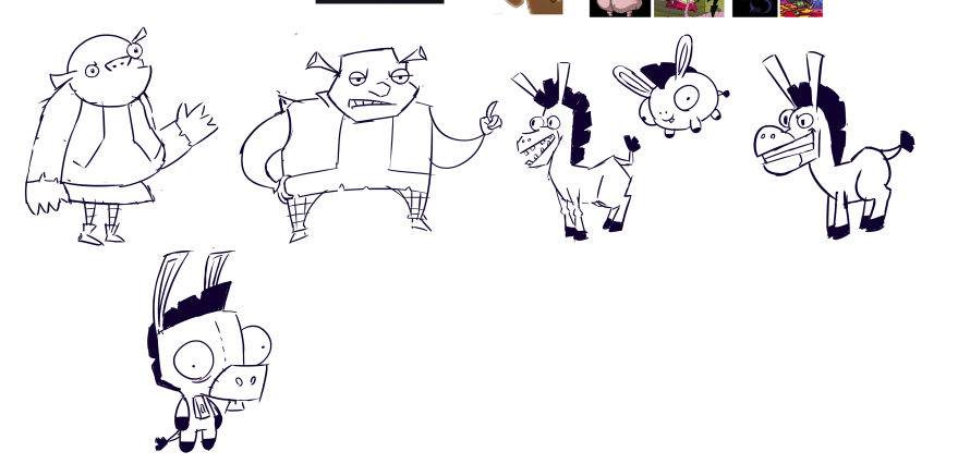 Zim-style character tests by The Alien Banana & AJMarekArt