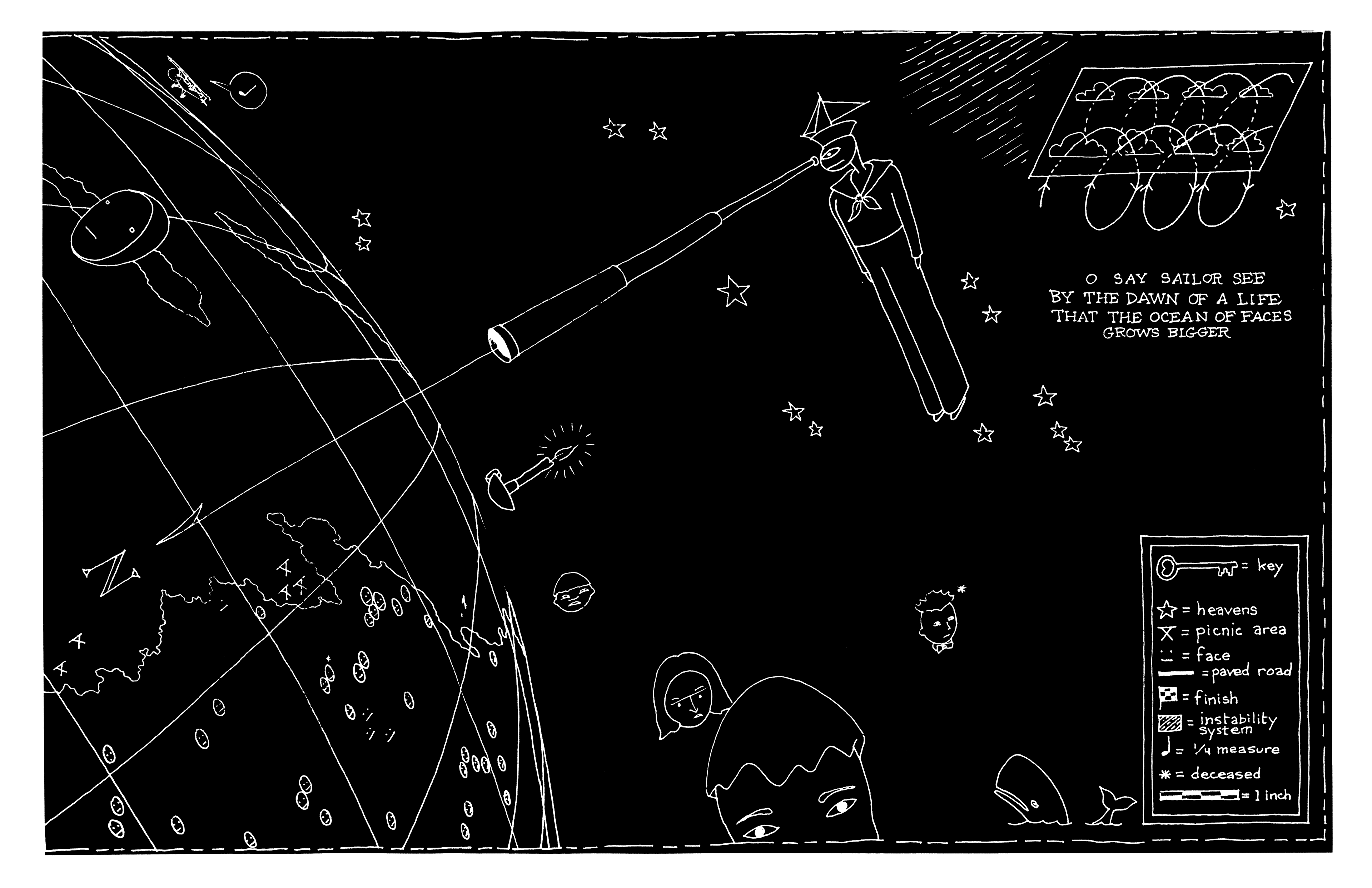 Artwork created for a 7" release by the Music Tapes, meant to be printed as a double-sided poster.