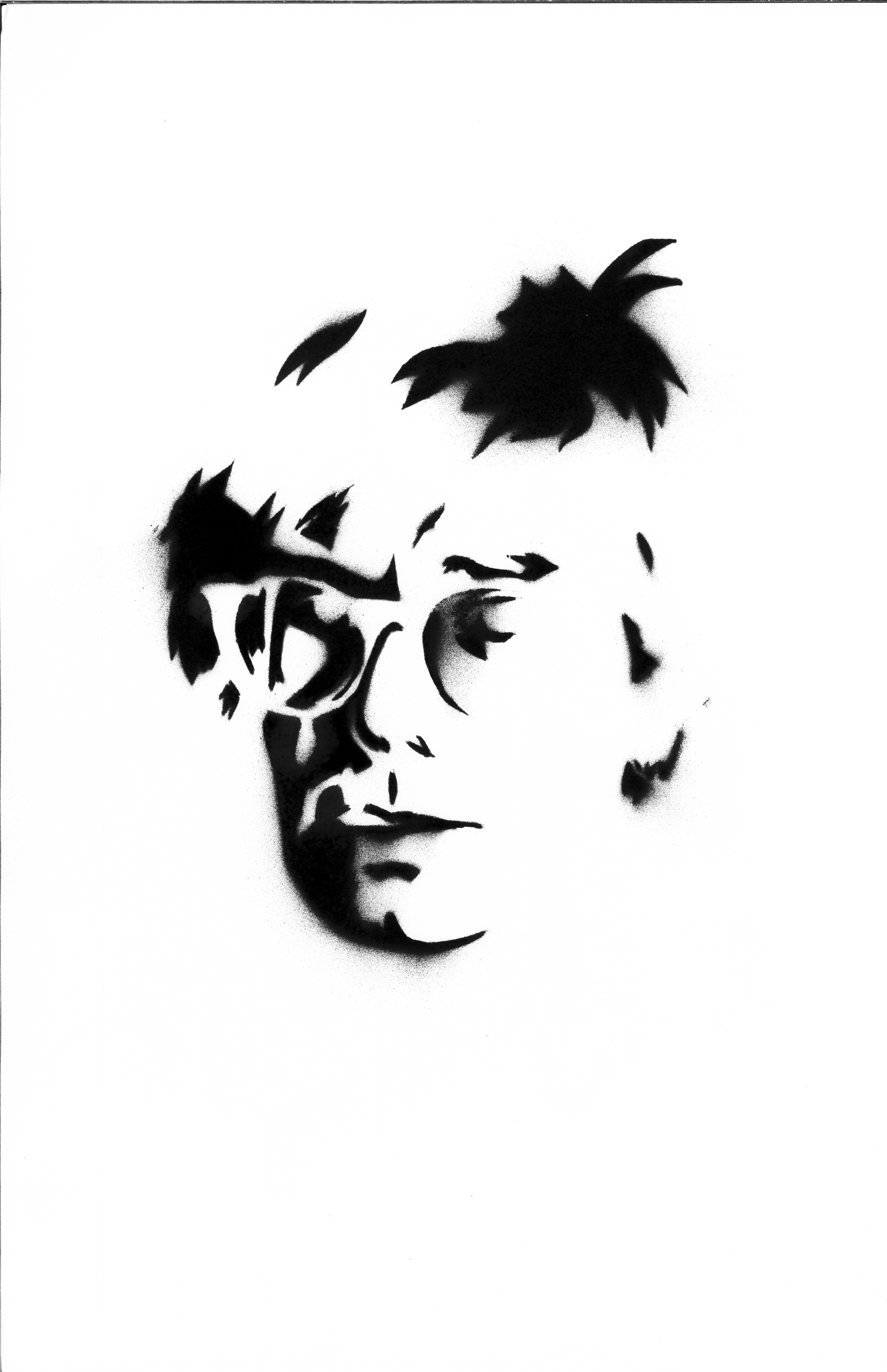 Final scan of spray-painted stencil on 11x17 paper