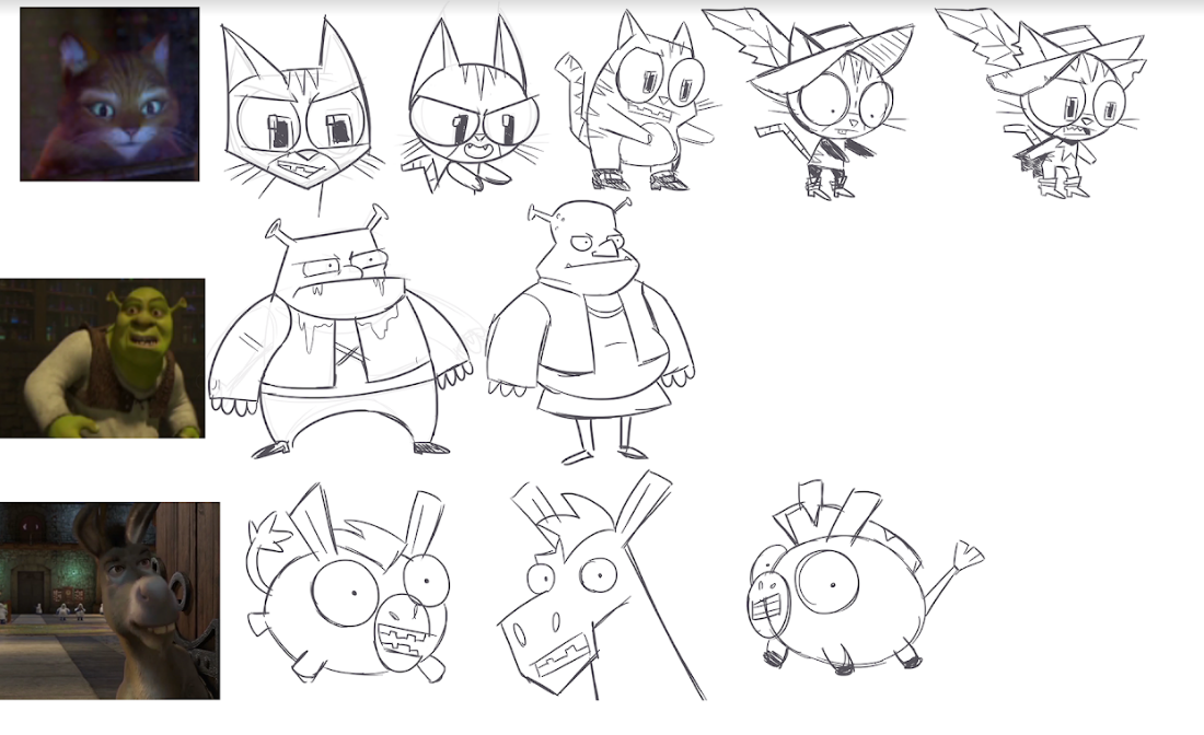 Zim-style character sketches by The Alien Banana & AJMarekArt