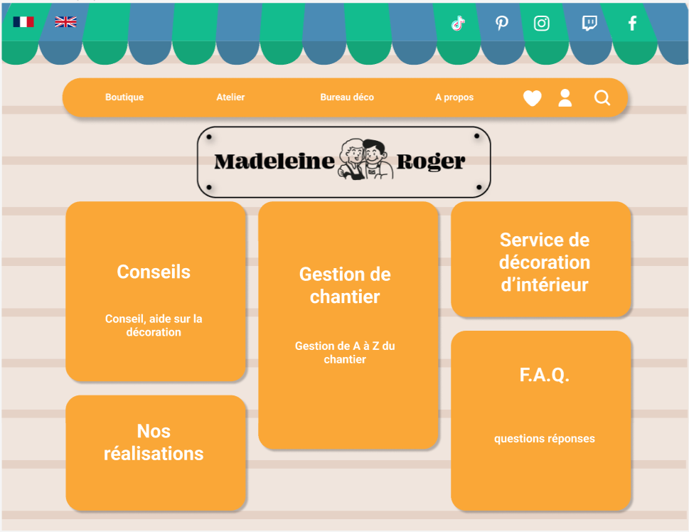 Page bureau déco