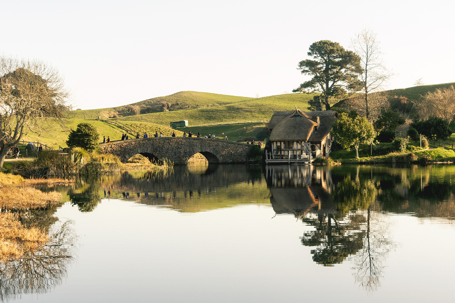 Hobbiton Mill and Stone Bridge, New Zealand