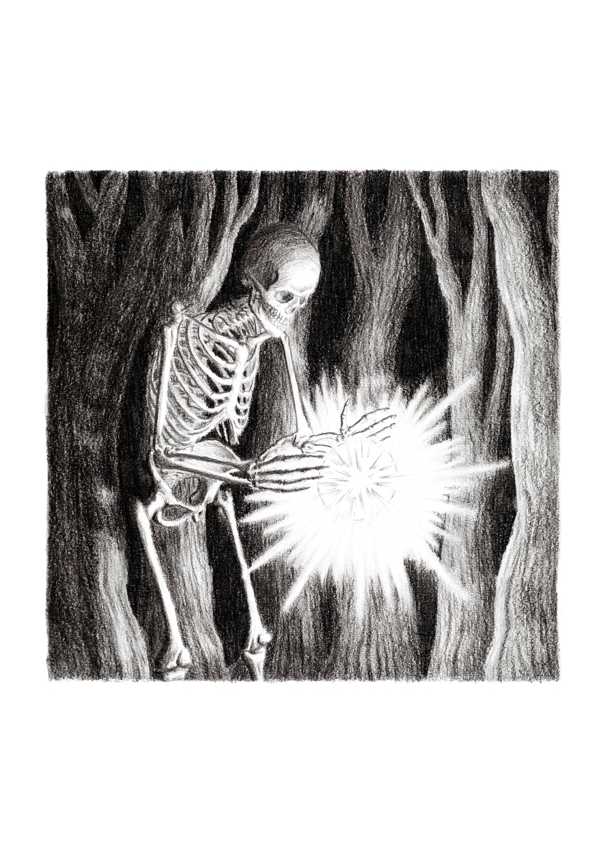 'Finding the orb'. Pencil on A3 sized paper.
