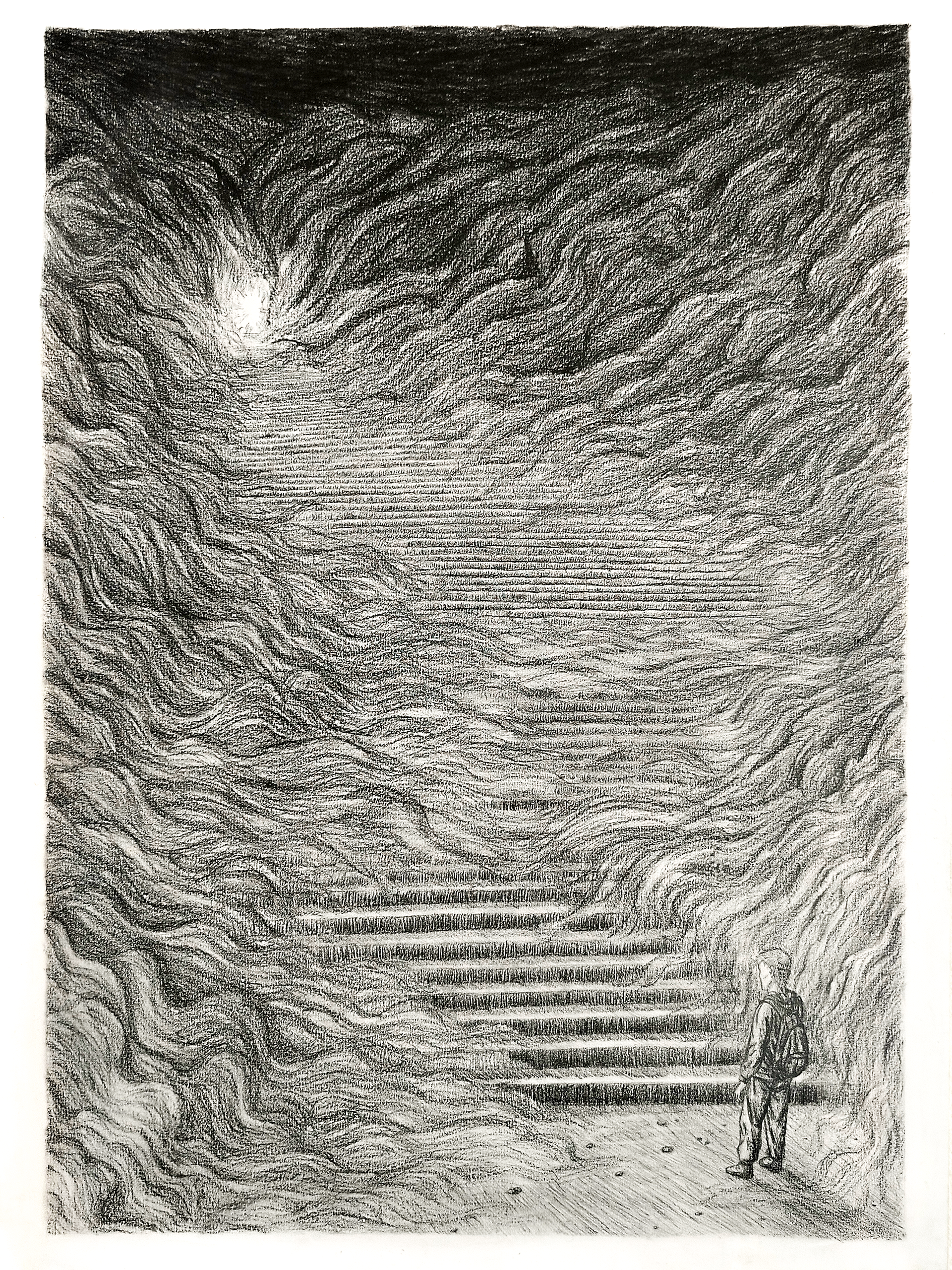 'Uncertain path'. Pencil on A2 sized paper.