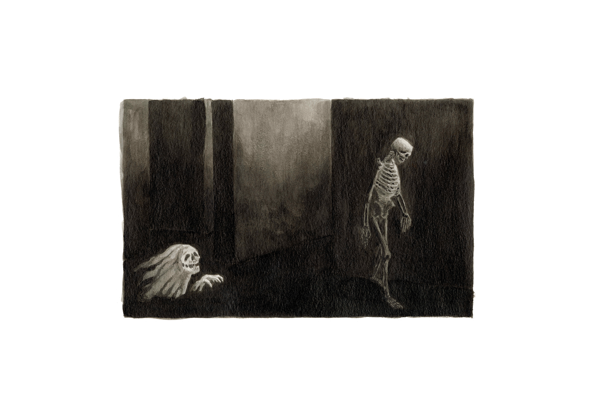 'Do you mean what you say?', (1/3) Ink wash on A3 sized paper.