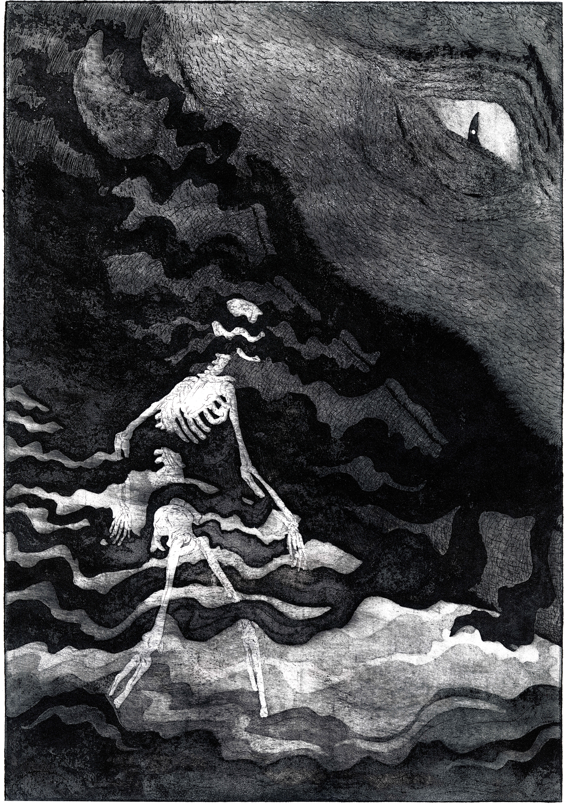 'Manipulation'. (3/7) Aquatint on A3 sized paper.