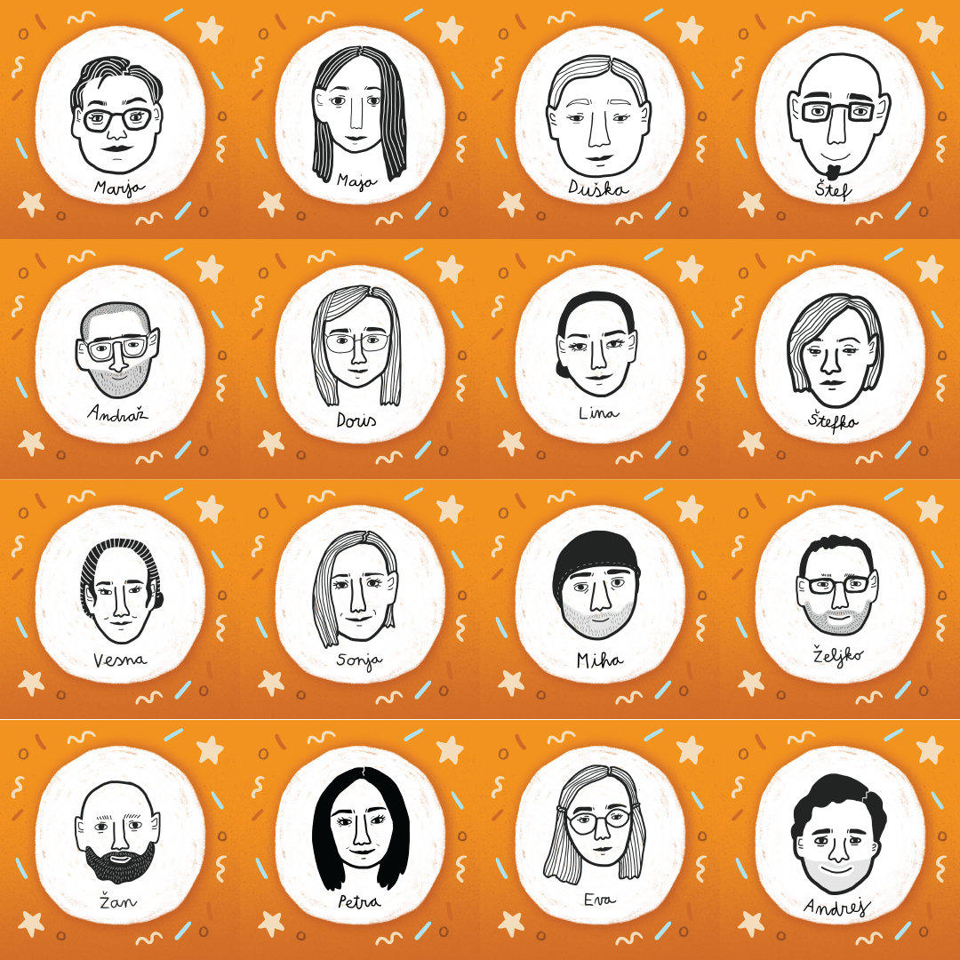 Illustrated portraits of MKC employees