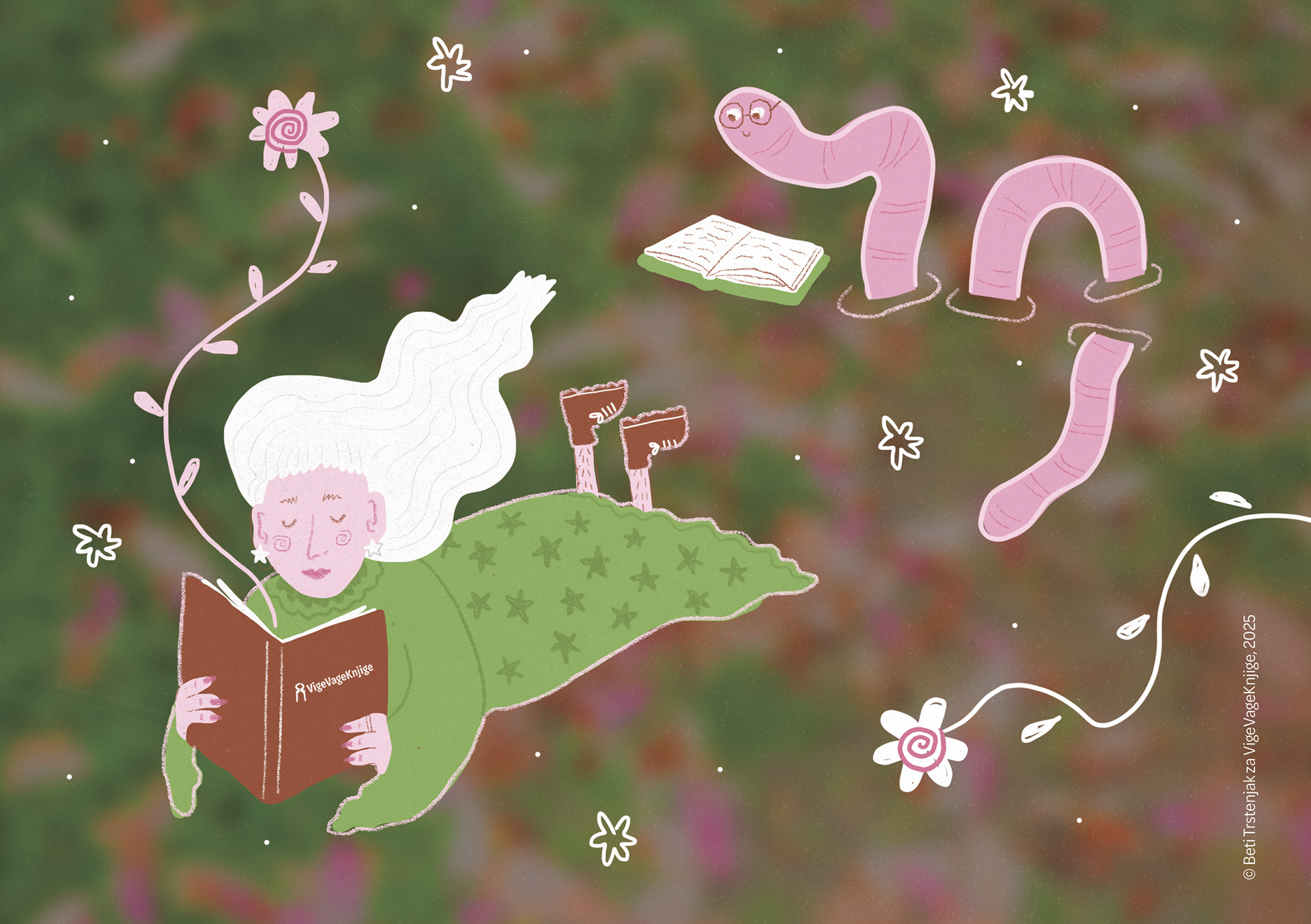 "Spring & books" postcards