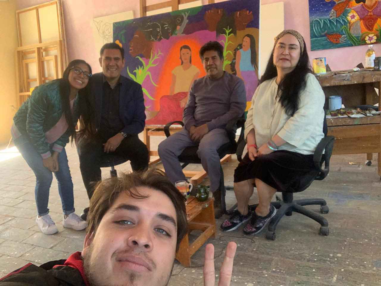 Fotografía durante el rodaje las entrevistas del proyecto Tamayo Total (Oaxaca, 2023).